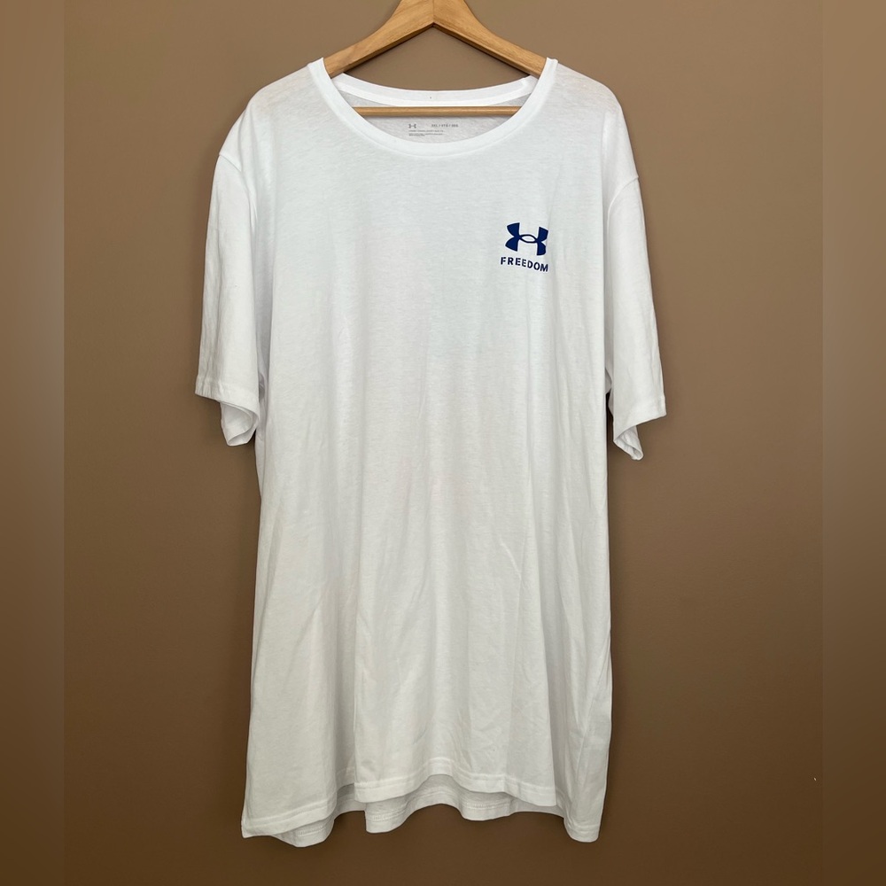 {Under Armour} Freedom America Short Sleeve Tee in White - Mens 3XL - NWT